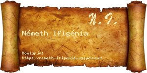 Németh Ifigénia névjegykártya